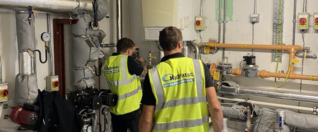 Hydratec engineers inspecting boiler