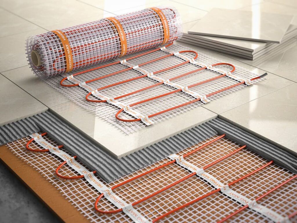 Electric Underfloor Heating Being Installed